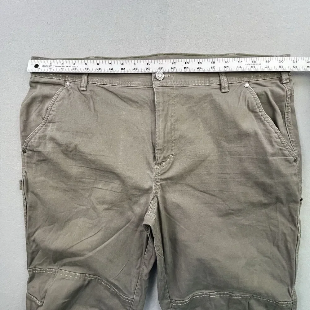LL Bean Cargo Pants Men’s 42x32 Brown BeanFlex Stretch Double Reinforced Knee
